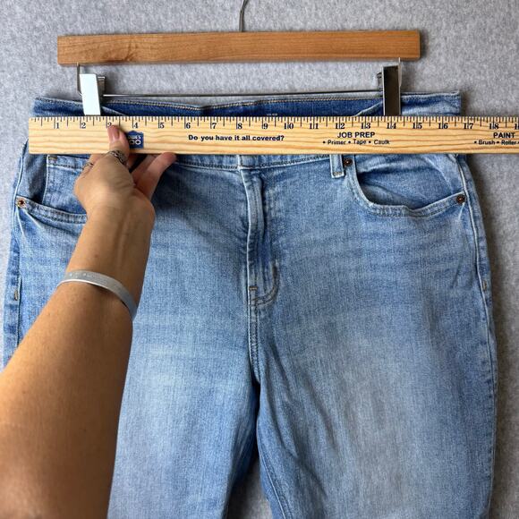 Old Navy Jeans Womens Size 12  Mid-Rise Boyfriend Raw Hem Boho Western Stretch - Picture 5 of 10